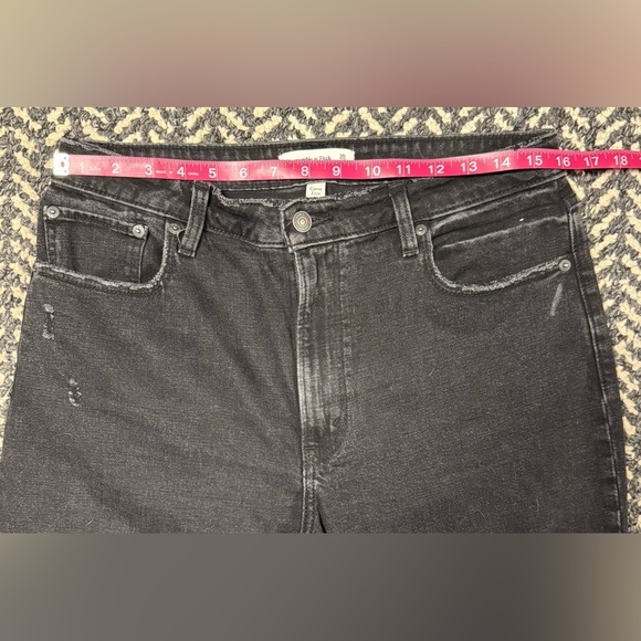 ABERCROMBIE & FITCH Curve Love The High Rise Distressed Skinny in Black Size 30 - Picture 2 of 5
